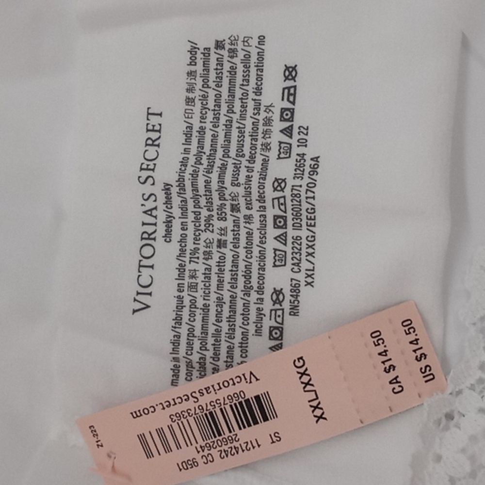 Victoria's Secret Sexy Illusions No-Show Lace Cheeky Panty White - Picture 8 of 9